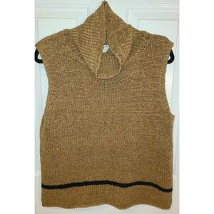 Norton McNaughton Women's  Sleeveless Turtleneck Top XL Brown and Black Stripe